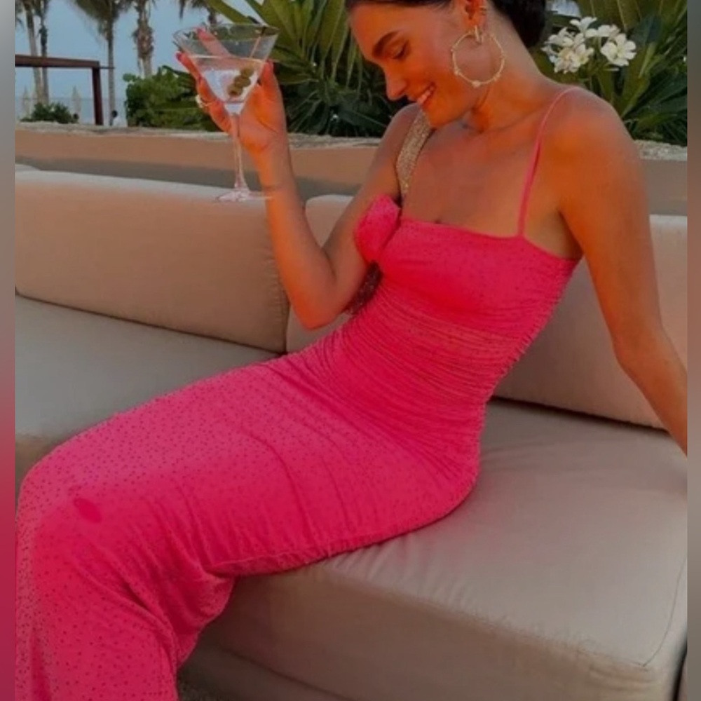 AFRM Jennan Rhinestone Dress knock-out pink Medium